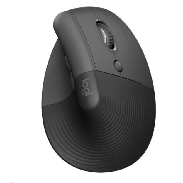 Logitech Lift/Vertikální/Optická/Pro praváky/4 000 DPI/USB+BT/Grafitová