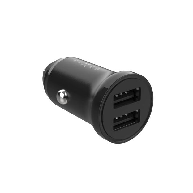 Autonabíječka FIXED s 2xUSB výstupem, 15W Smart Rapid Charge, černá