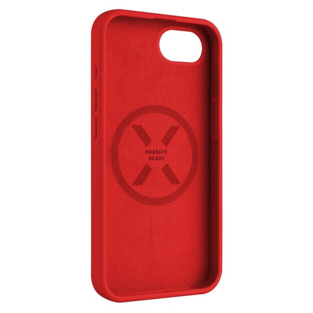 Zadní kryt FIXED MagFlow s podporou MagSafe pro Apple iPhone 16e, červený