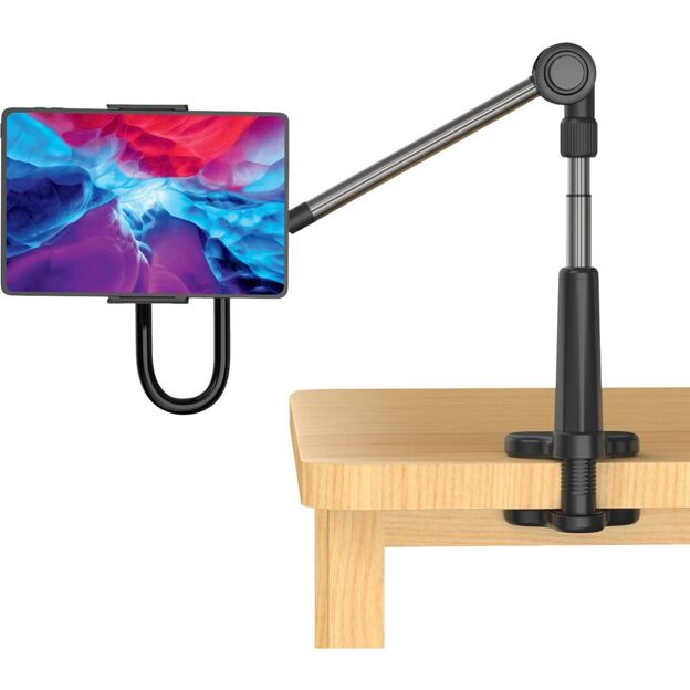 Univerzální držák na tablet/telefon pro upevnění na stůl FIXED Relax s otočným a nastavitelným ramen