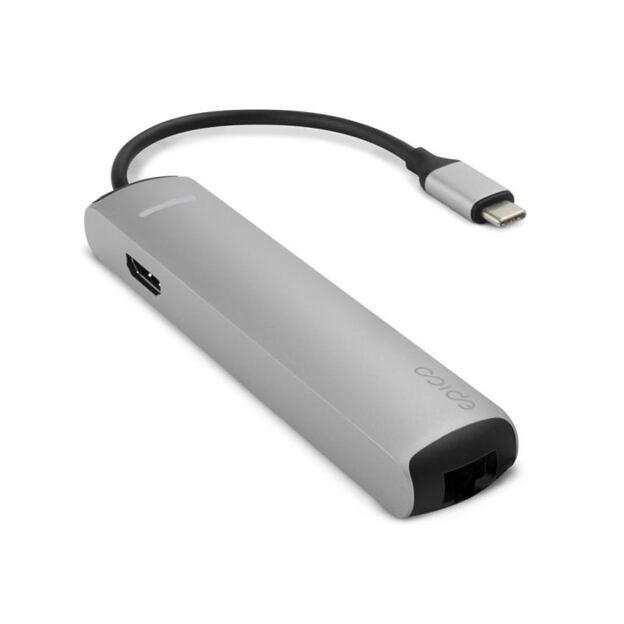 Epico USB-C hub slim Silver