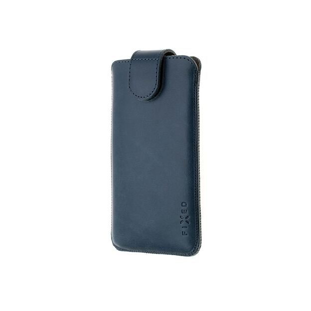Kožené pouzdro FIXED Posh, velikost 6XL+, modré