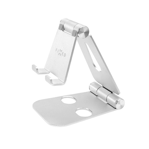 Hliníkový stojánek FIXED Frame PHONE na stůl pro mobilní telefony, stříbrný