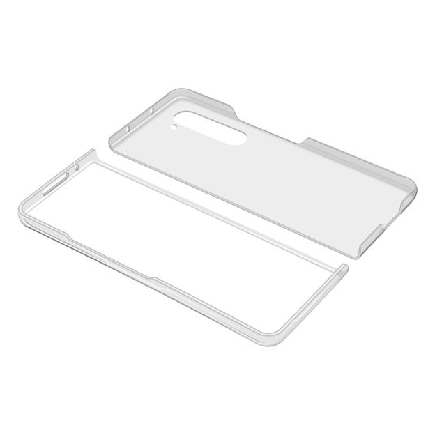 Zadní kryt s ochranným rámečkem Cellularline Clear Duo pro Samsung Galaxy Z Fold5, čirý