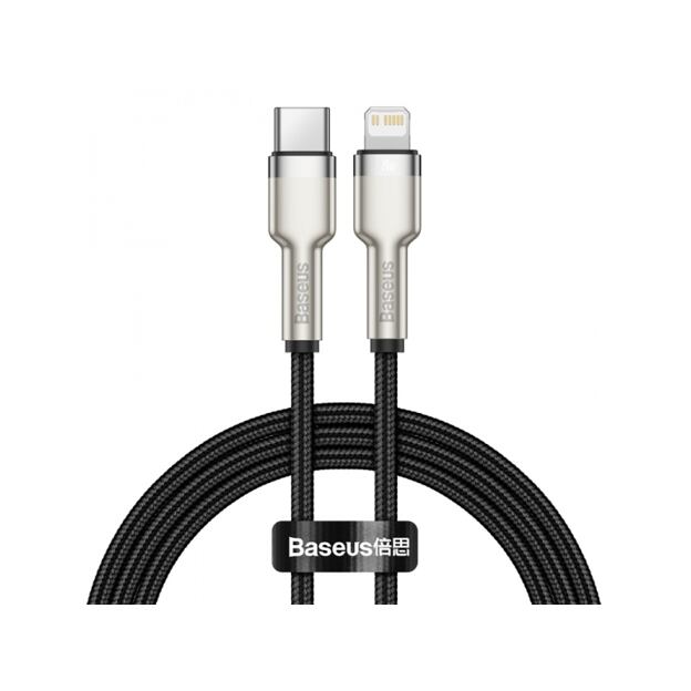 Baseus Cafule Metal Series Datový Kabel USB-C - Lightning 20W 1m Black