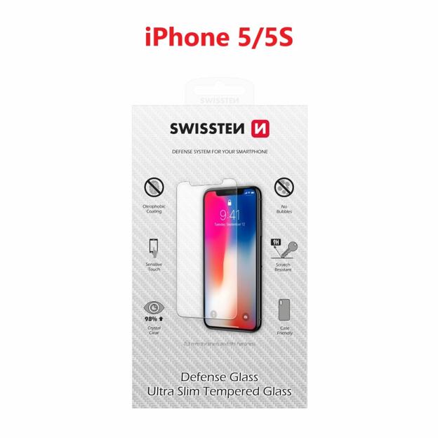 TEMPERED GLASS SWISSTEN FOR APPLE IPHONE 5/5S RE 2,5D