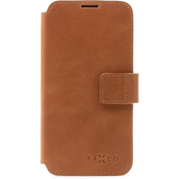 Kožené pouzdro typu kniha FIXED ProFit pro Apple iPhone 14 Plus, hnědé