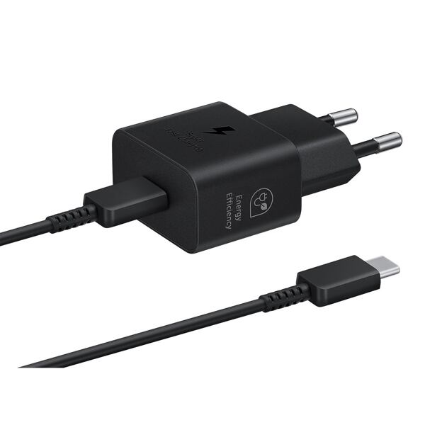 EP-T2510EBE + EP-DN980BBE Samsung USB-C 25W Cestovní nabíječka + USB-C Datový Kabel Black (OOB Bulk)