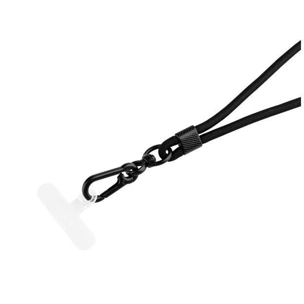 Univerzální šňůrka FIXED NeckUni pro telefony se zadním krytem, černá