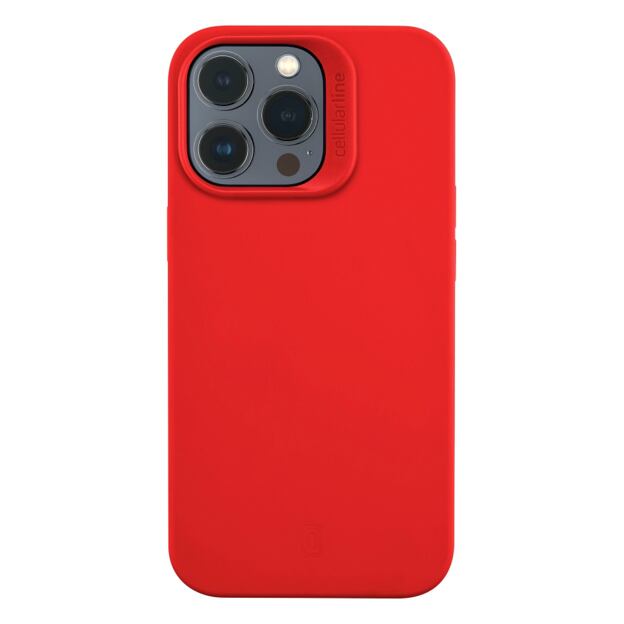 Ochranný silikonový kryt Cellularline Sensation pro Apple iPhone 14 PRO MAX, červený