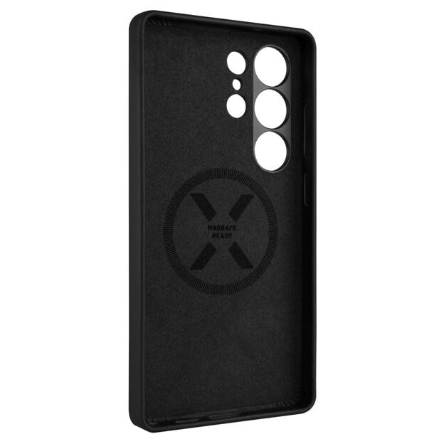 Kožený zadní kryt FIXED MagLeather s podporou MagSafe pro Samsung Galaxy S25 Ultra, černý