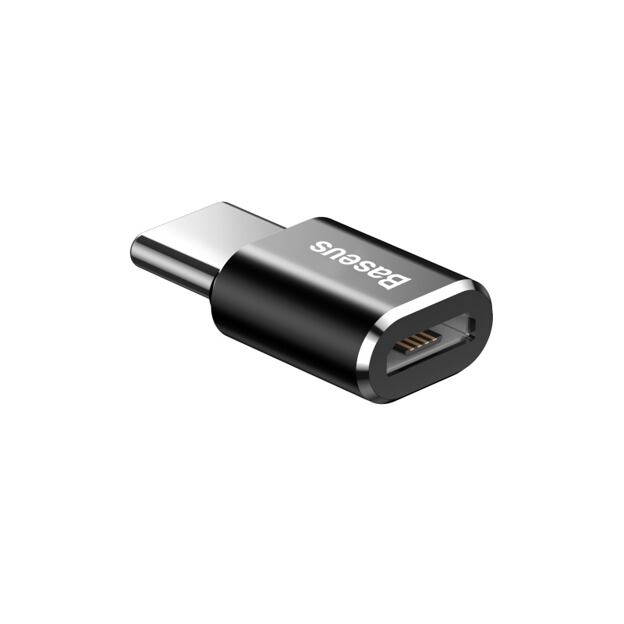 Baseus adaptér z microUSB na USB-C černý