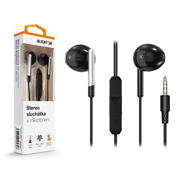Sluchátka ALIGATOR AE008 Design&amp;Music, černá