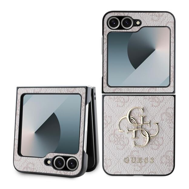 Guess PU 4G Metal Logo Zadní Kryt pro Samsung Galaxy Z Flip 6/7 FE Pink