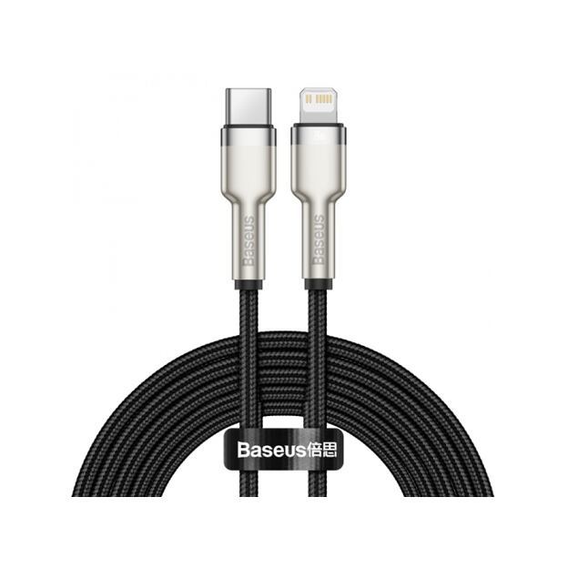 Baseus Cafule Metal Series Datový Kabel USB-C - Lightning 20W 2m Black