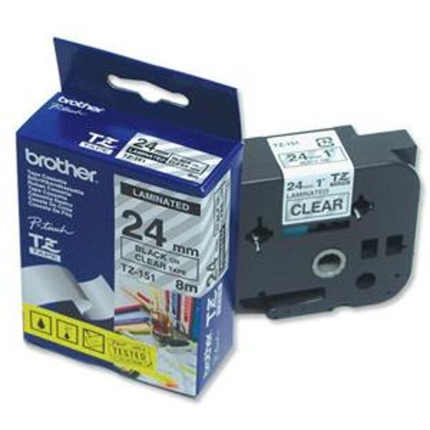 TZE-151,  průsvitná/černá, 24mm