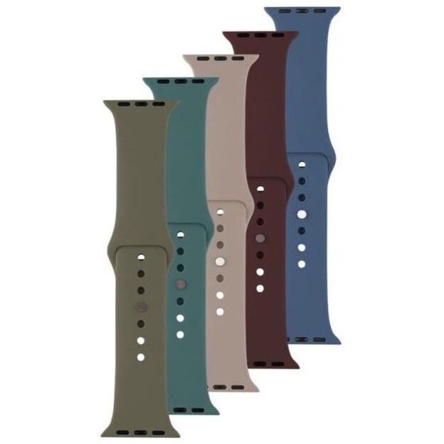 5x set silikonových řemínků FIXED Silicone Strap pro Apple Watch 38/40/41mm v různých barvách, varia