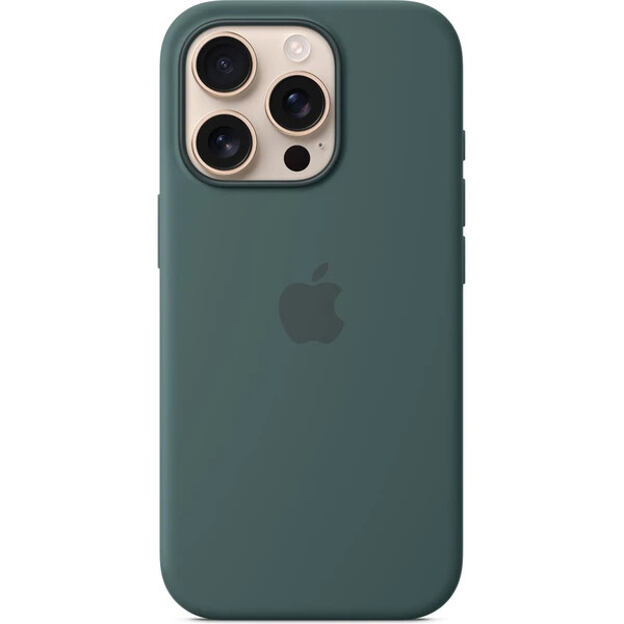 APPLE iPhone 16 Pro Max Silicone Case with MS - Lake Gre