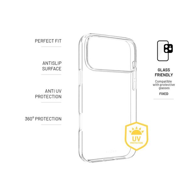 TPU gelový kryt FIXED Story AntiUV pro Apple iPhone 17 Pro Max, čirý