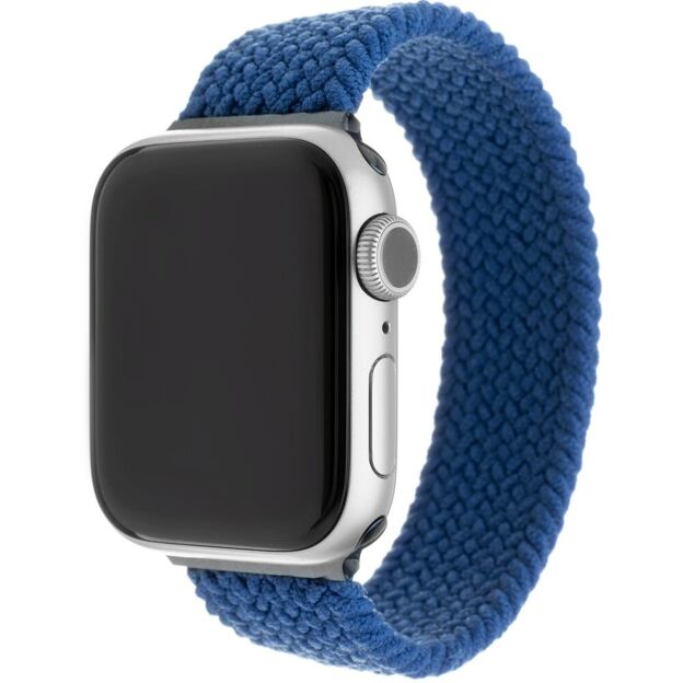 Elastický nylonový řemínek FIXED Nylon Strap pro Apple Watch 38/40/41mm, velikost XL, modrý