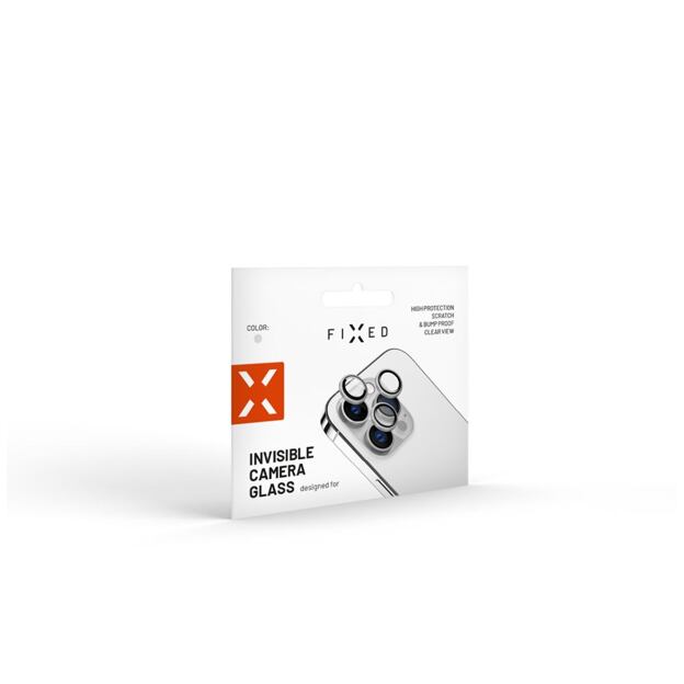 Ochranná skla čoček fotoaparátů FIXED Camera Glass pro Samsung Galaxy S24, stříbrná