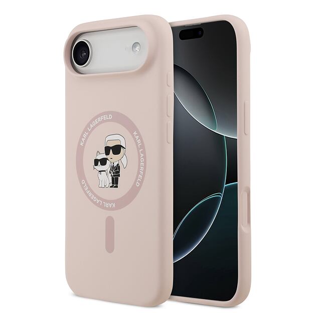 Karl Lagerfeld Liquid Silicone Karl and Choupette MagSafe Zadní Kryt pro iPhone Air Pink