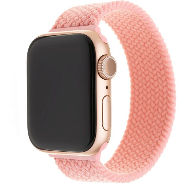 Elastický nylonový řemínek FIXED Nylon Strap pro Apple Watch 38/40/41mm, velikost XL, růžový