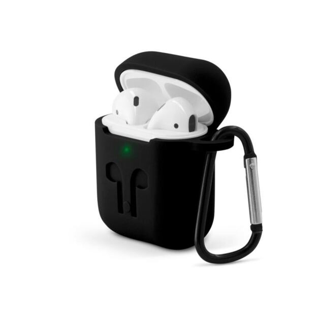 Epico ochranné pouzdro Outdoor Cover s karabinou pro Apple Airpods Gen 1/2 černé