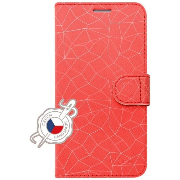 Pouzdro typu kniha FIXED FIT pro Apple iPhone 11 Pro Max, motiv Red Mesh