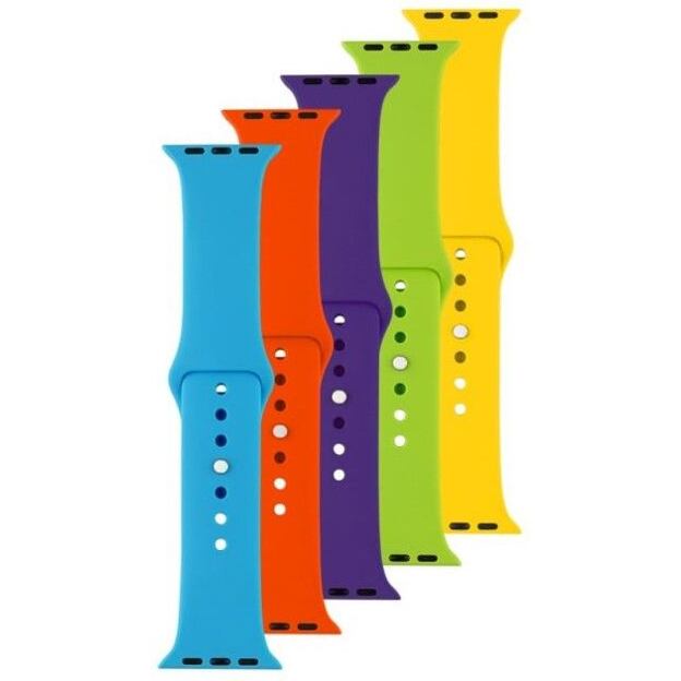 5x set silikonových řemínků FIXED Silicone Strap pro Apple Watch 38/40/41mm v různých barvách, varia