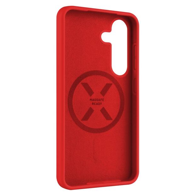 Zadní kryt FIXED MagFlow s podporou MagSafe pro Samsung Galaxy S25, červený
