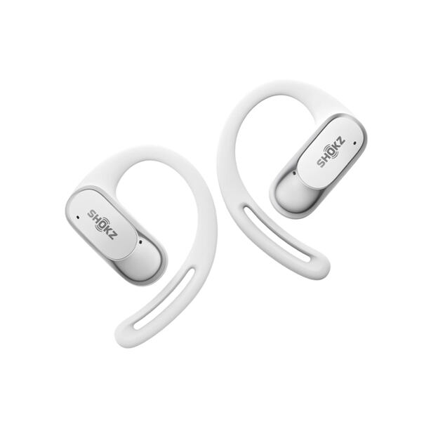 SHOKZ OpenFit Air, weiss Sluchátka s mikrofonem Bezdrátový Za ucho Volání / hudba / sport / volný ča