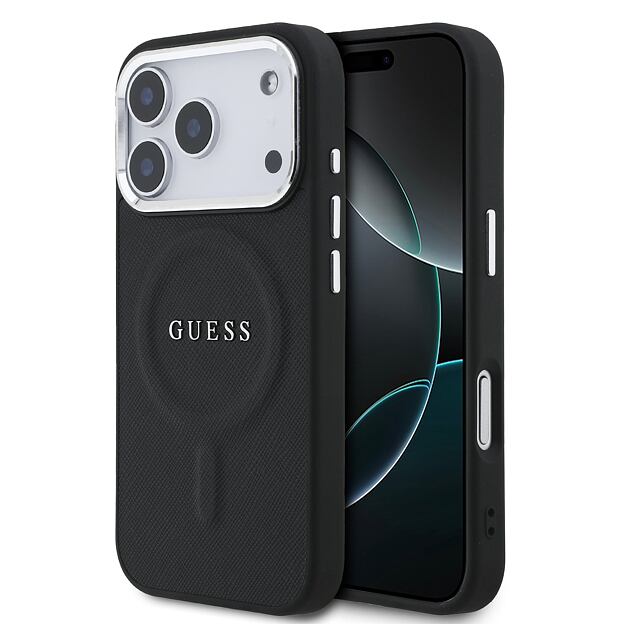 Guess PU Saffiano MagSafe Zadní Kryt pro iPhone 17 Pro Black