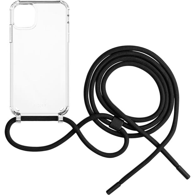 Pouzdro FIXED Pure Neck s černou šňůrkou na krk pro Apple iPhone 11