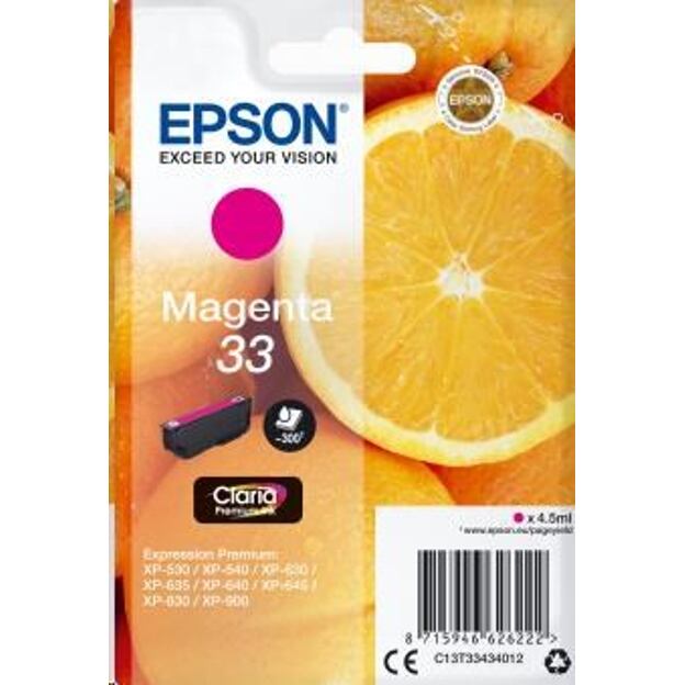 Epson Singlepack Magenta 33 Claria Premium Ink