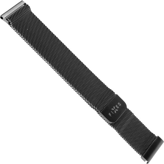 Síťovaný nerezový řemínek FIXED Mesh Strap s Quick Release 20mm pro smartwatch, černý