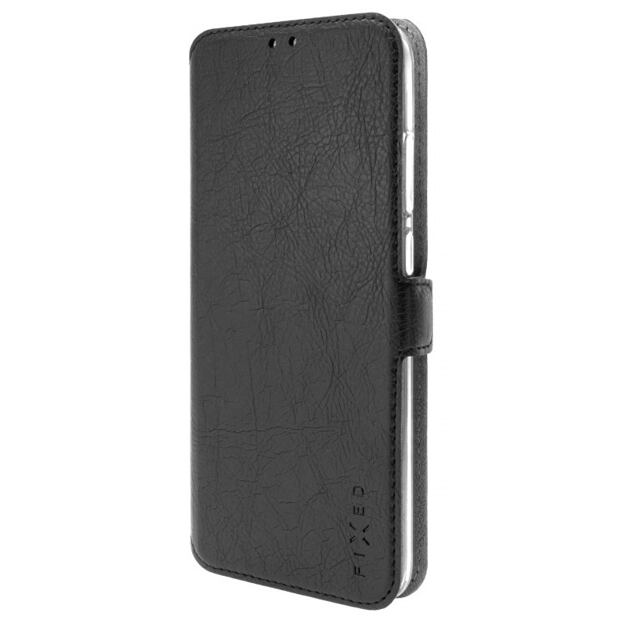 Tenké pouzdro typu kniha FIXED Topic pro Xiaomi Redmi 9C/9C NFC, černé