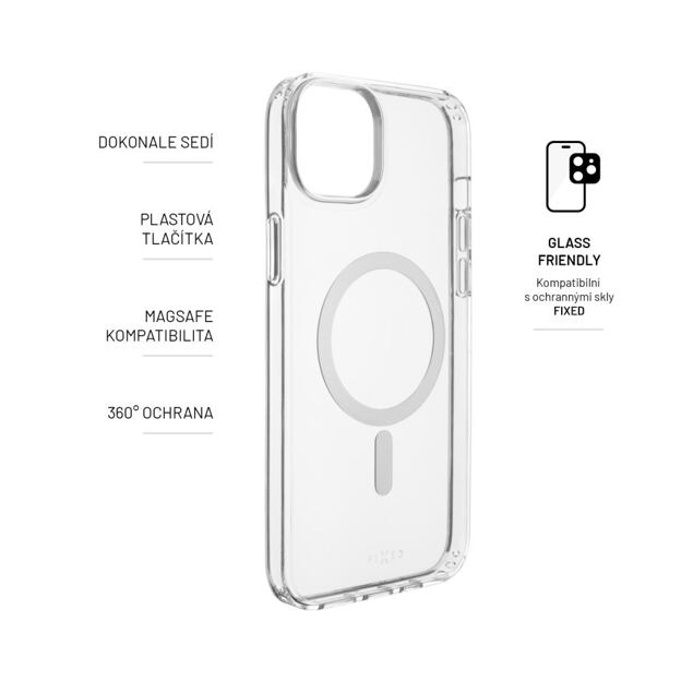 Zadní kryt FIXED MagPure s podporou Magsafe pro Apple iPhone 15 Plus, čirý