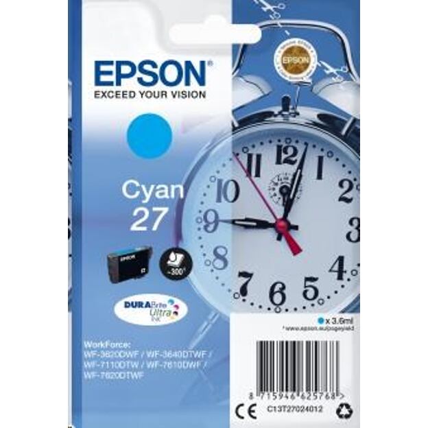 Epson Singlepack Cyan 27 DURABrite Ultra Ink