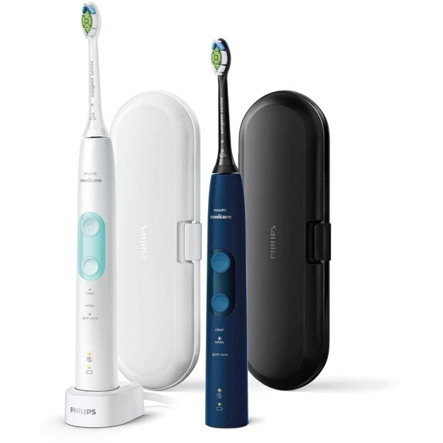 Philips Sonicare HX6851/34 elektrický zubní kartáček, sonický, 3 režimy, časovač, bílá a námořnická