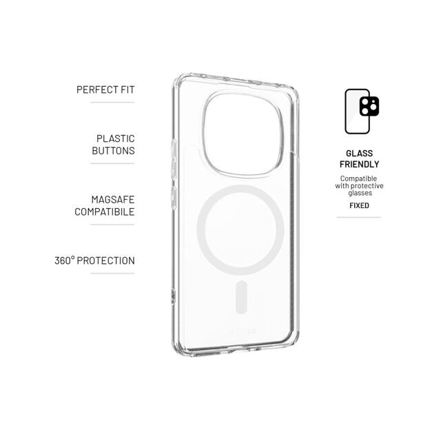 Zadní kryt FIXED MagPure s podporou Magsafe pro Xiaomi Redmi Note 14 Pro 5G/POCO X7, čirý