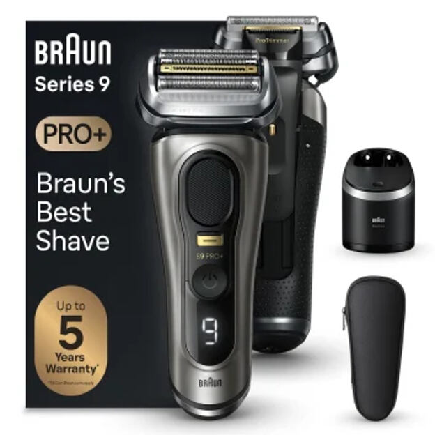 Braun Series 9 Pro+ 9565cc Wet & Dry Planžetový holicí strojek Zastřihovač Metalická