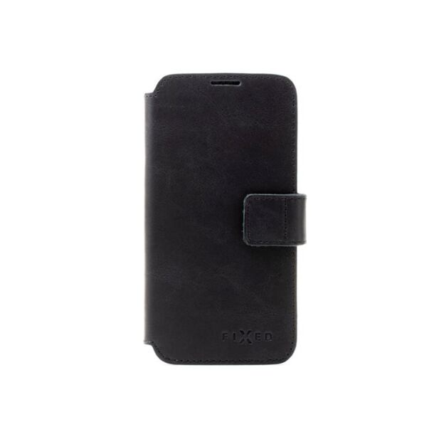 Kožené pouzdro typu kniha FIXED ProFit pro Samsung Galaxy S25+, černé