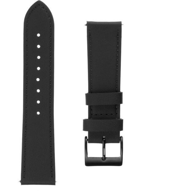 Kožený řemínek FIXED Leather Strap s Quick Release 20mm pro smartwatch, černý