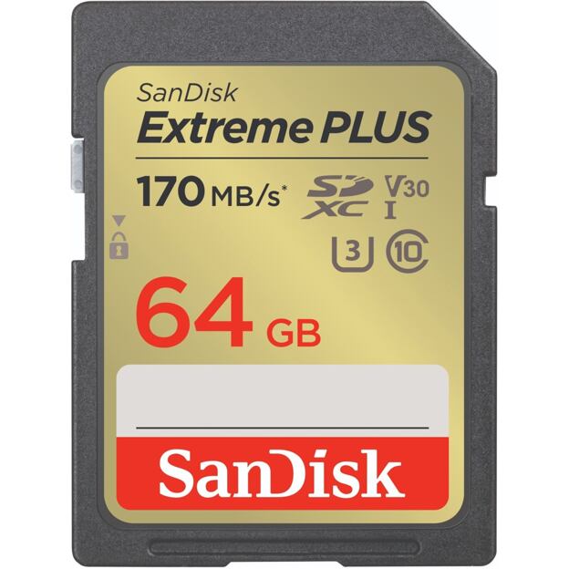 SanDisk Extreme PLUS/SDXC/64GB/UHS-I U3 / Class 10