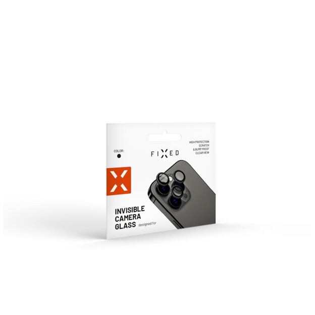 Ochranná skla čoček fotoaparátů FIXED Camera Glass pro Samsung Galaxy S24, černá