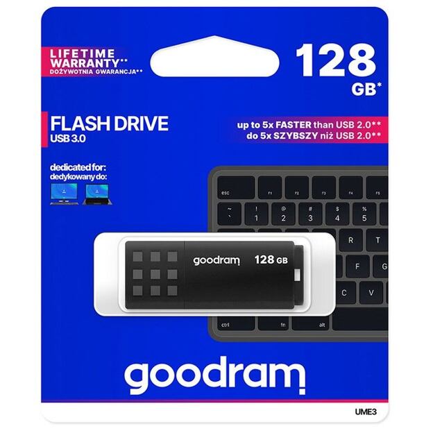 GOODRAM UME3 Pendrive - 128GB USB 3.0 BLACK