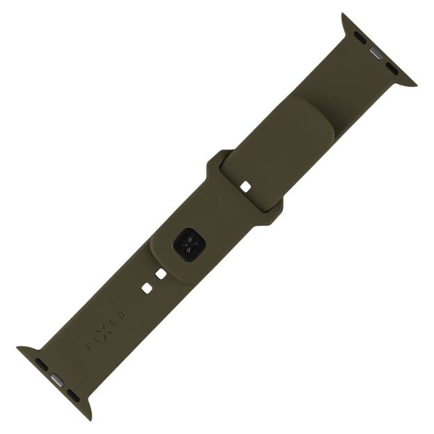 Set silikonových řemínků FIXED Silicone Sporty Strap pro Apple Watch 42/44/45/46mm, olivový