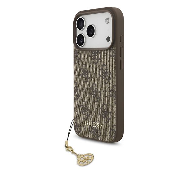 Guess 4G Charm MagSafe Zadní Kryt pro iPhone 17 Pro Tone on Tone Brown