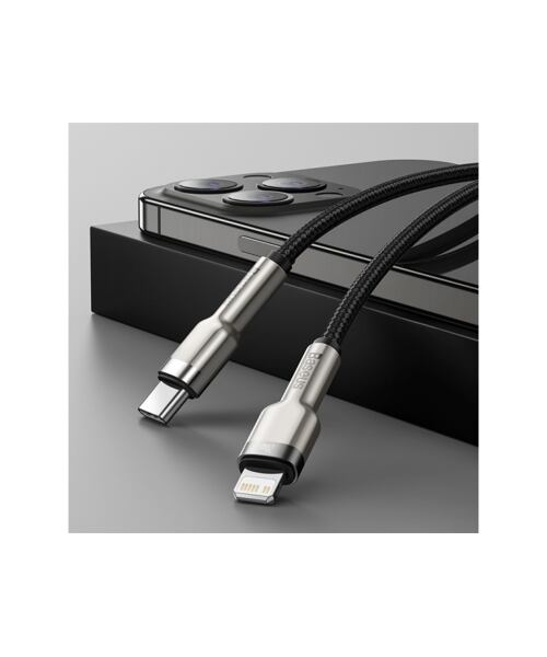 Baseus Cafule Metal Series Datový Kabel USB-C - Lightning 20W 1m Black